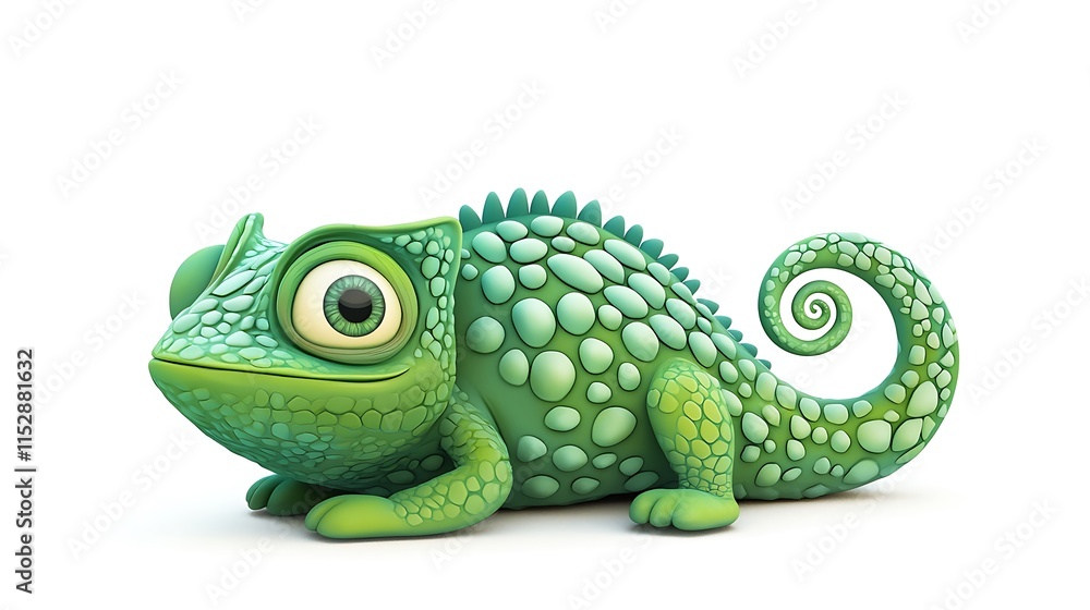 Fototapeta premium A cartoon lizard with a smile on its face