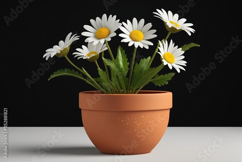 Wallpaper Mural a flower pot with a bunch of daies in it Torontodigital.ca