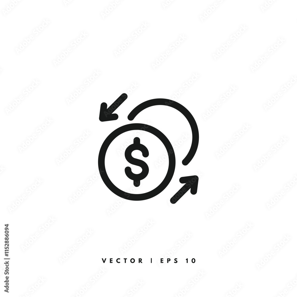 Money Exchange Icon. Editable Stroke Money Exchange Icon. Editable Stroke