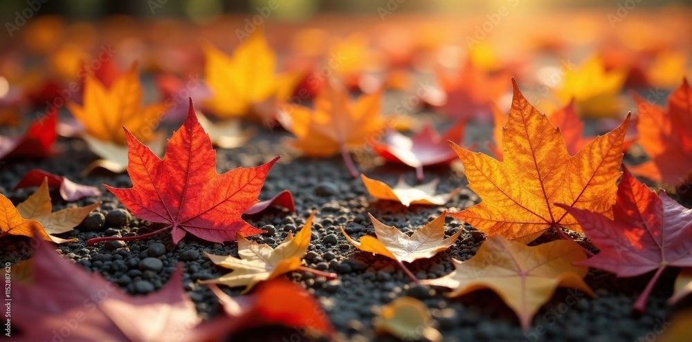 Colorful spring leaves scattered across the ground, spring, colored leaves Colorful spring leaves scattered across the ground, spring, colored leaves