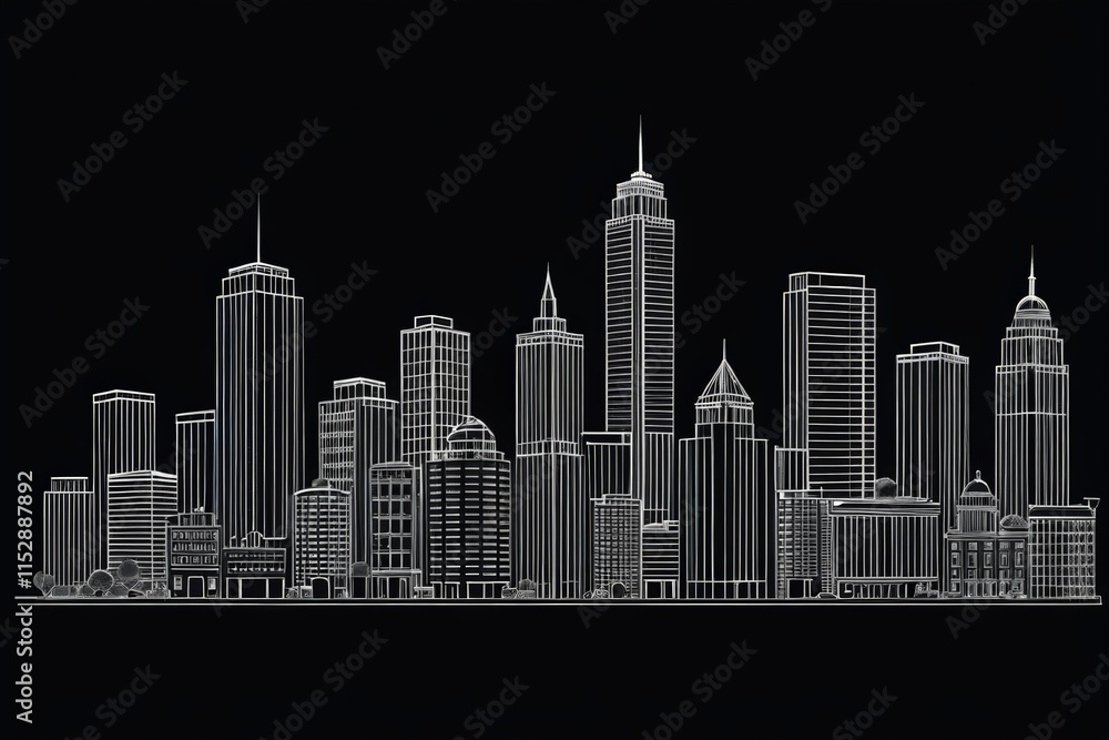 a cityscar with skyscrapers and buildings a cityscar with skyscrapers and buildings
