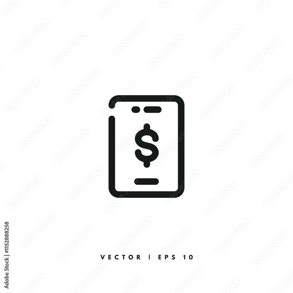 Mobile Banking Icon. Editable Stroke Mobile Banking Icon. Editable Stroke
