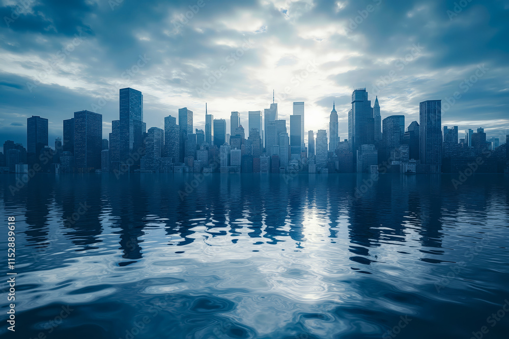 Fototapeta premium A view of a city skyline from the water