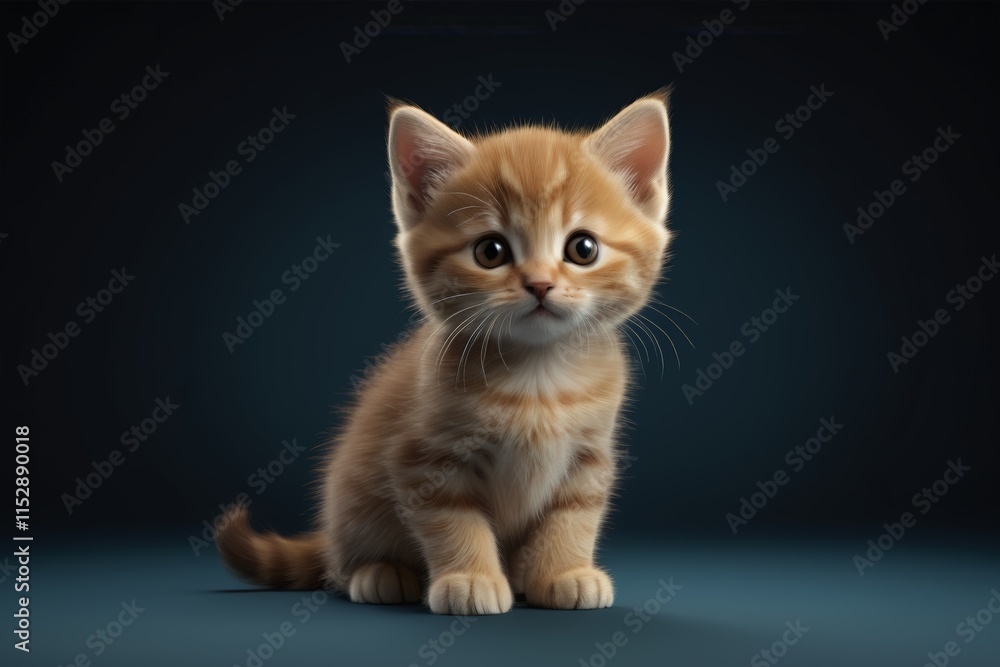 a small kitten sitting on a blue surface a small kitten sitting on a blue surface