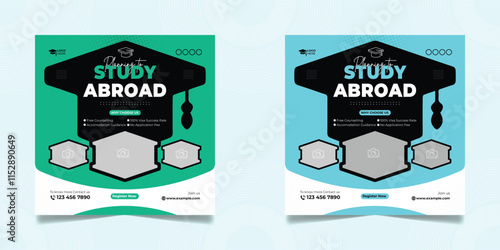 Study abroad social media post design template