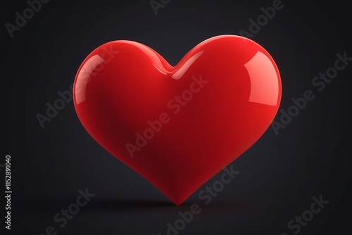 Wallpaper Mural a red heart on a black background Torontodigital.ca