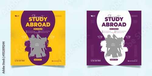 Study abroad social media post design template