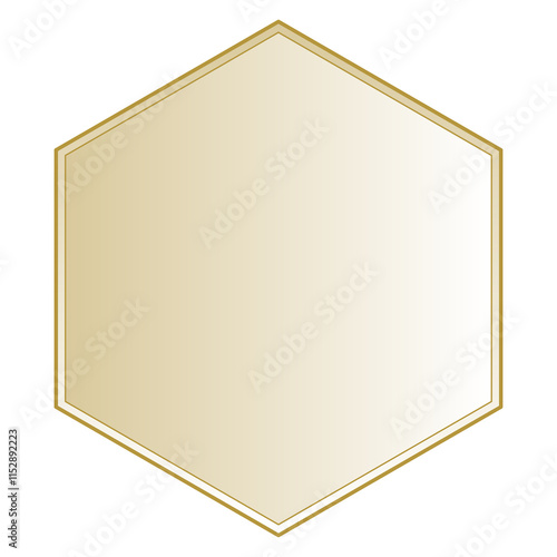 光沢のある金の六角形フレーム