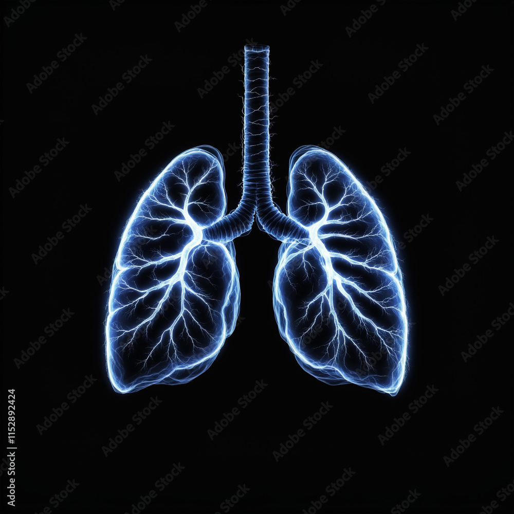 lungs made of Lightning on an isolated plain white background lungs made of Lightning on an isolated plain white background