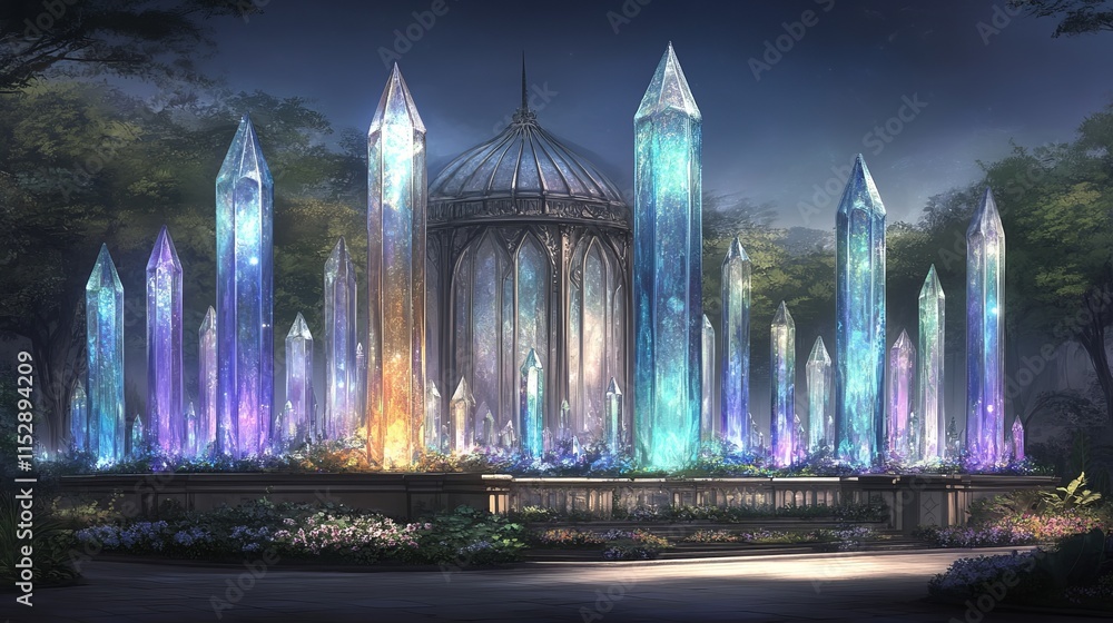 Fototapeta premium Enchanting Crystal Garden at Night