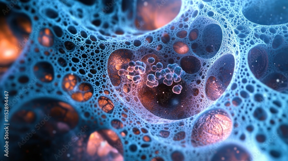 Abstract Cellular Structure: A Microscopic Deep Dive into Bioluminescent Networks Abstract Cellular Structure: A Microscopic Deep Dive into Bioluminescent Networks