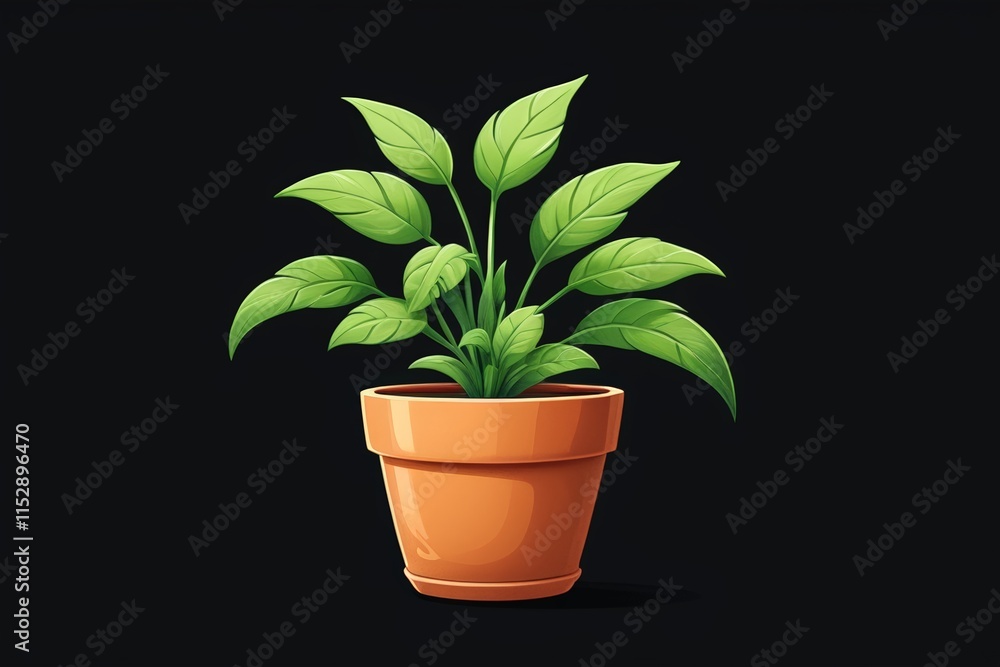 a pot with a plant in it a pot with a plant in it