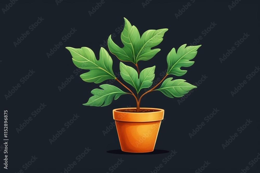 Obraz premium a plant with green leaves in a pot