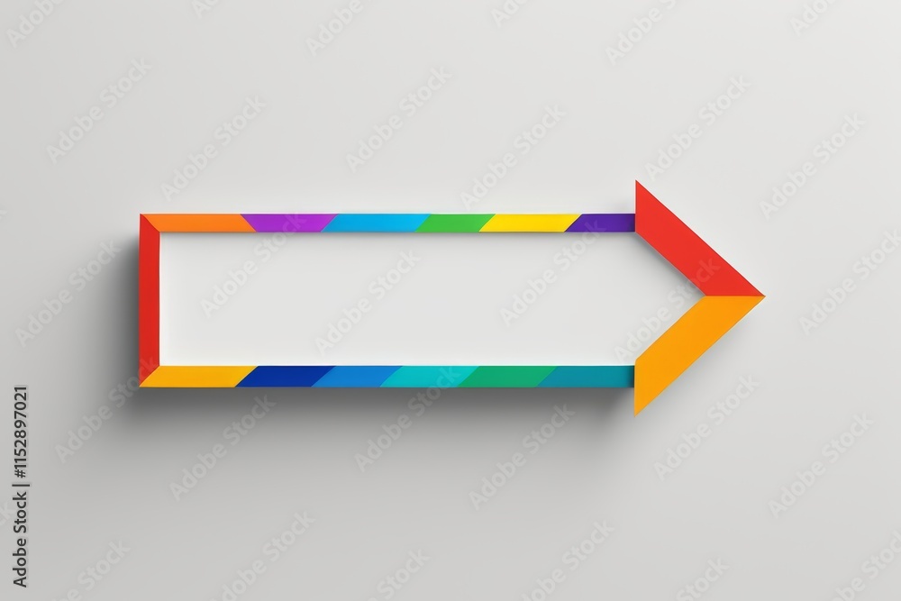a colorful arrow icon with a shadow on a gray background a colorful arrow icon with a shadow on a gray background
