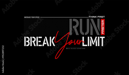 Think fast, run faster, abstract typography motivational quotes modern design slogan. Vector illustration graphics print t shirt, apparel, background, poster, banner, postcard or social media content.