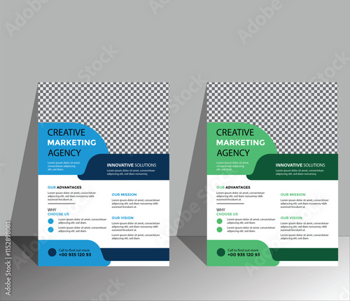 Corporate Creative business flyer design template with two Gradient color veriation and profational flyer design photo