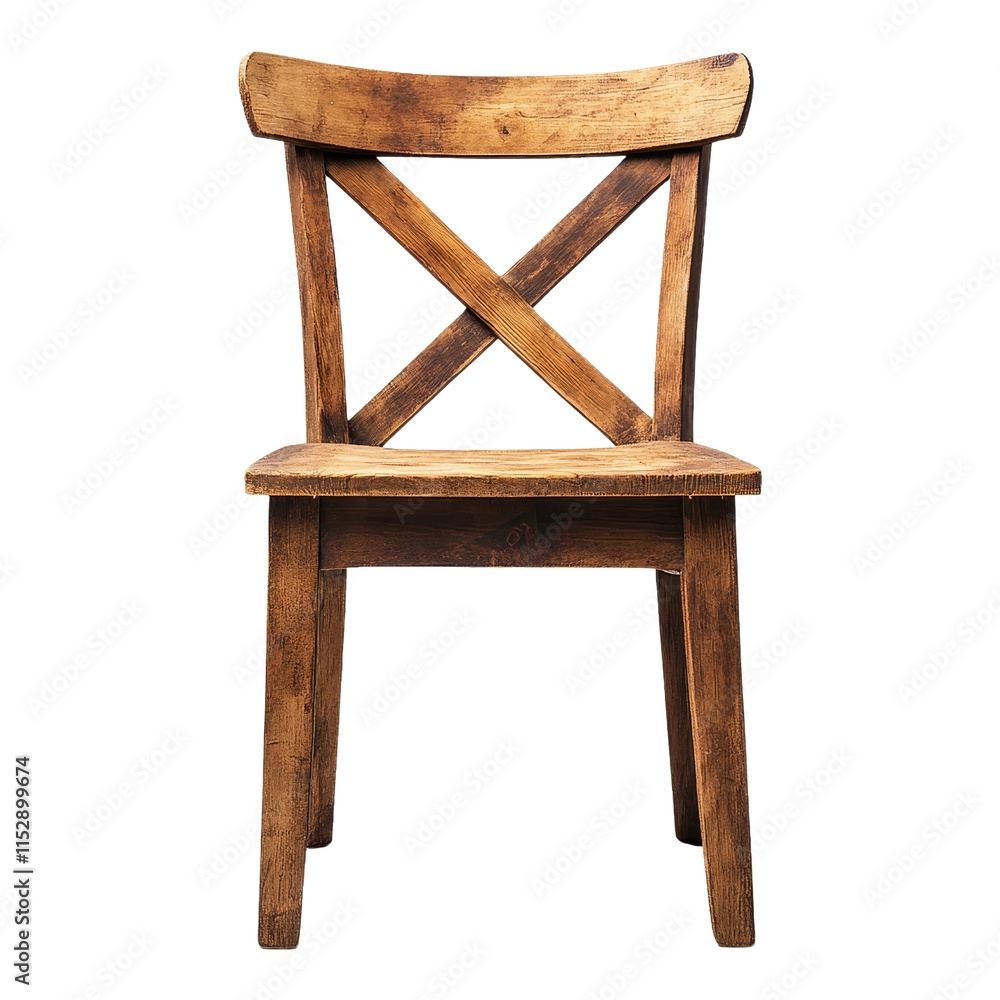 Rustic wooden chair in minimalist home setting Rustic wooden chair in minimalist home setting