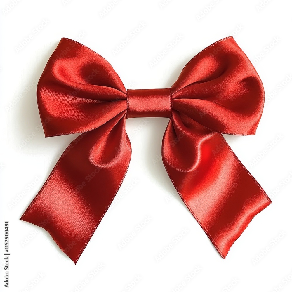 Red satin ribbon bow isolated on white background. (1) Red satin ribbon bow isolated on white background. (1)