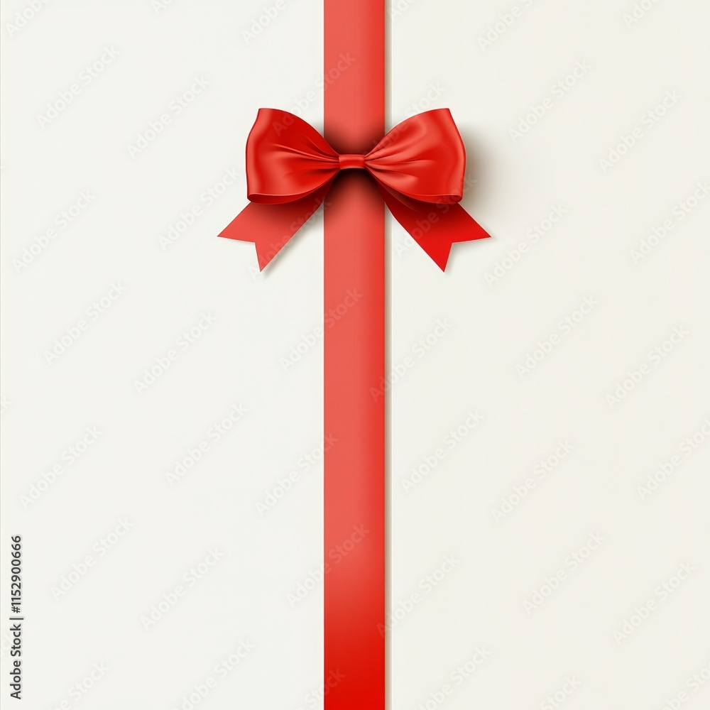 Red ribbon bow on white background. Red ribbon bow on white background.
