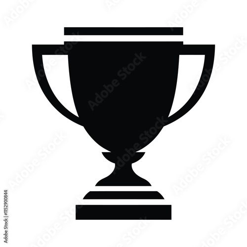 Trophy icon, silhouette, vector, outline, illustration isolated on white background.