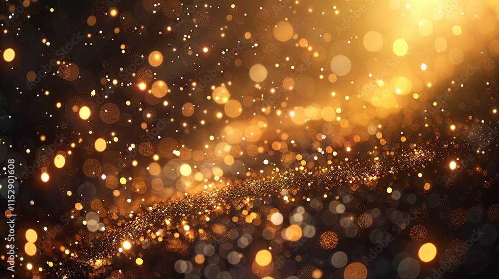 Golden Glitter and Bokeh Lights Abstract Background Golden Glitter and Bokeh Lights Abstract Background