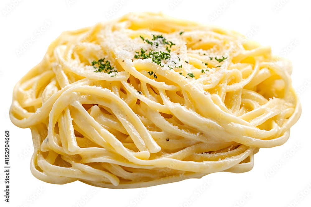 Creamy pasta isolated on transparent background, cut out, PNG Creamy pasta isolated on transparent background, cut out, PNG