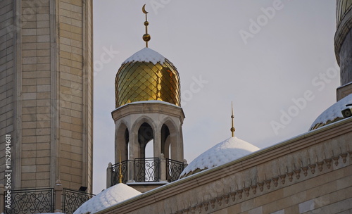 The dome and minarets of the mosque. photo