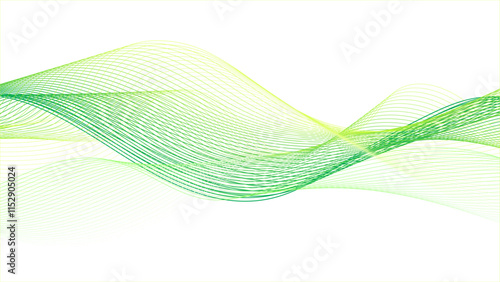 abstract background with wavy line. Bright wavy sector abstract background. Abstract green and yellow wavy lines on white background.	