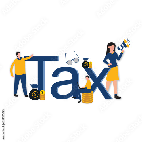 Finance vector, vector illustration, Flat vector, office vector, tax illustration