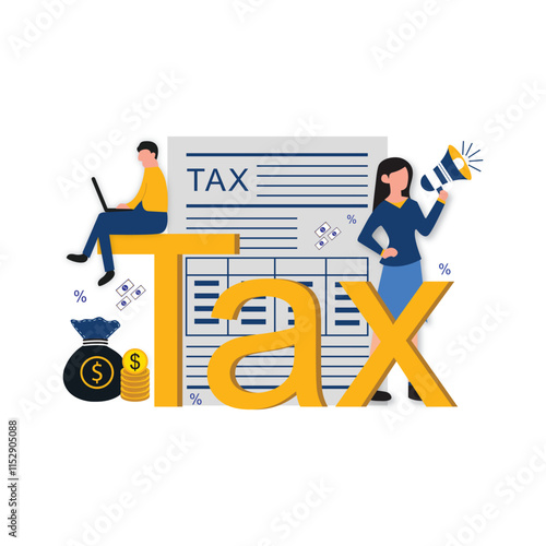 march ending tax annoucment vector design