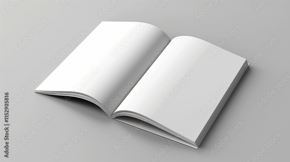 Open and Closed Blank Brochures on a Grey Background for Mockup Presentation Open and Closed Blank Brochures on a Grey Background for Mockup Presentation