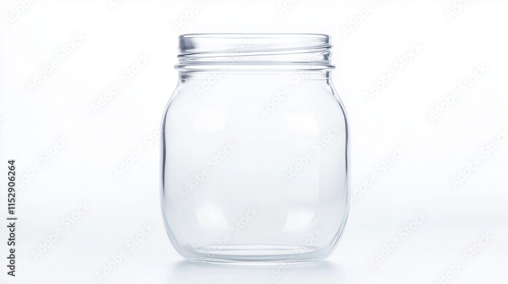 Empty glass jar isolated on white background Empty glass jar isolated on white background