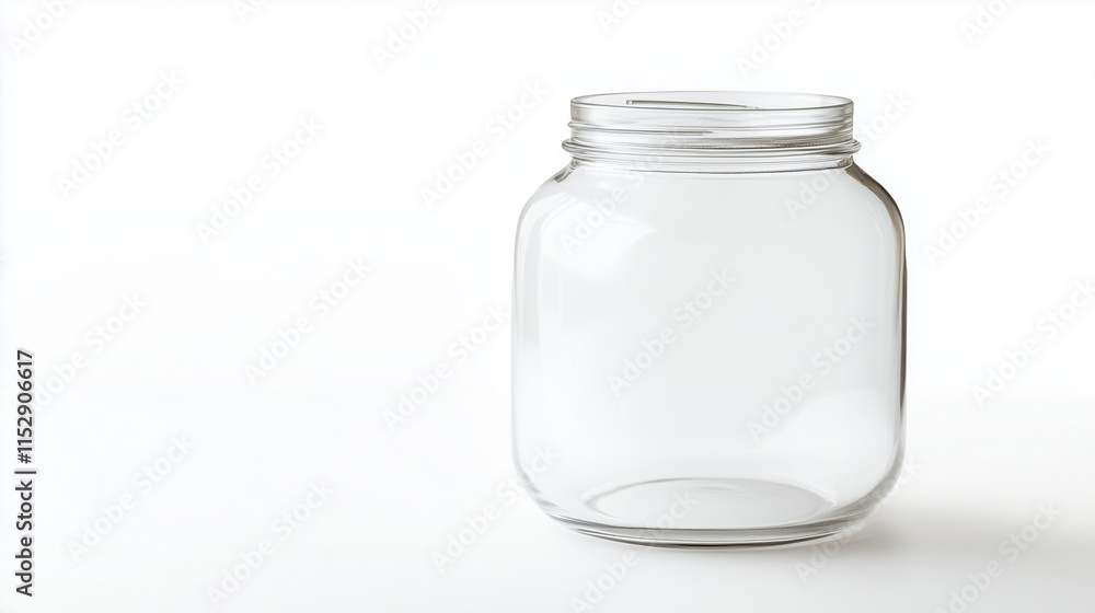 Empty glass jar isolated on white background Empty glass jar isolated on white background