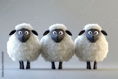 3d sheep character design. Suitable for Ramadan, Eid al fitr and Eid al Adha decoration.  photo