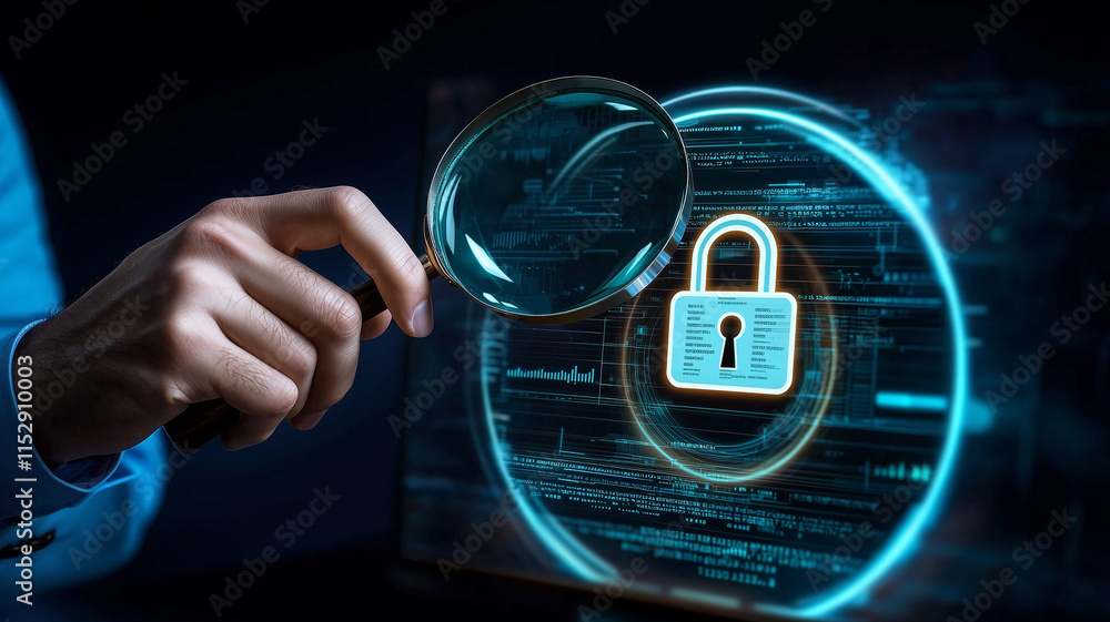 custom made wallpaper toronto digitalA detailed IT Security Risk Assessment concept depicted with a magnifying glass focused on