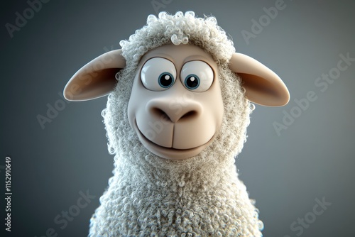 3d sheep character design. Suitable for Ramadan, Eid al fitr and Eid al Adha decoration.  photo