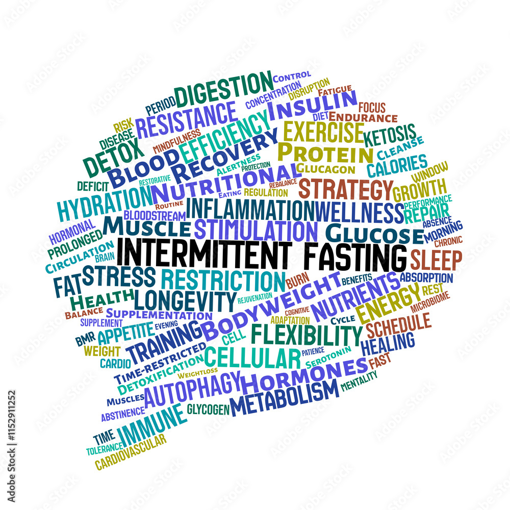 Obraz premium Intermittent Fasting Word Cloud