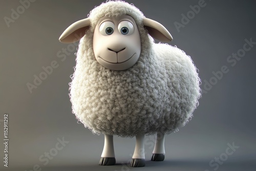 3d sheep character design. Suitable for Ramadan, Eid al fitr and Eid al Adha decoration.  photo