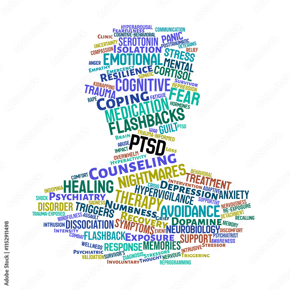 Obraz premium PTSD Word Cloud