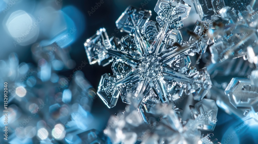Intricate Snowflake Under a Magnifying Glass Intricate Snowflake Under a Magnifying Glass