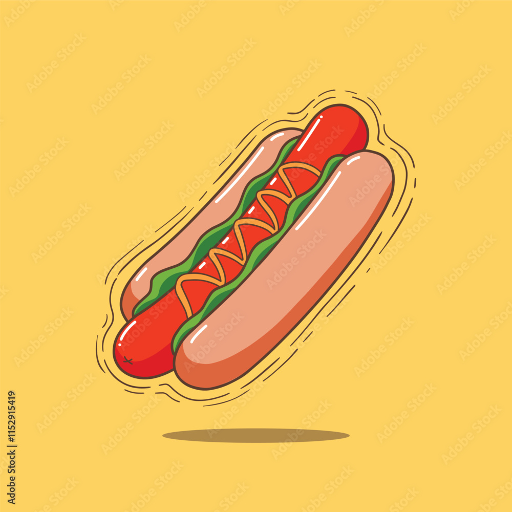 stylish hot dog vector design illustration stylish hot dog vector design illustration