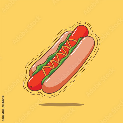 stylish hot dog vector design illustration