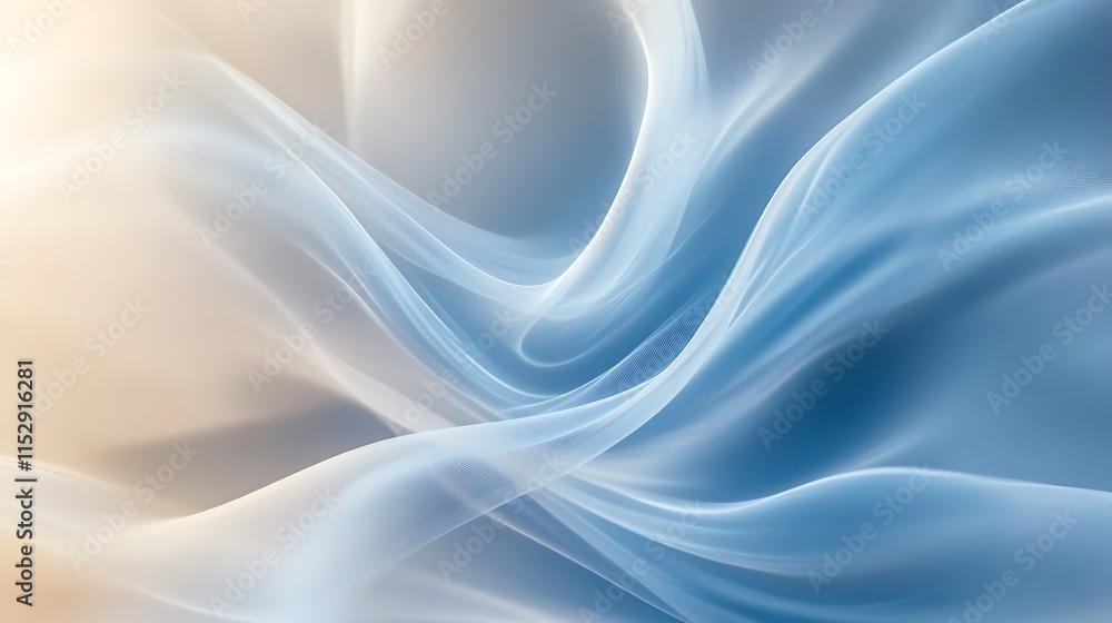 Abstract Blue and Beige Swirling Fabric Design Abstract Blue and Beige Swirling Fabric Design