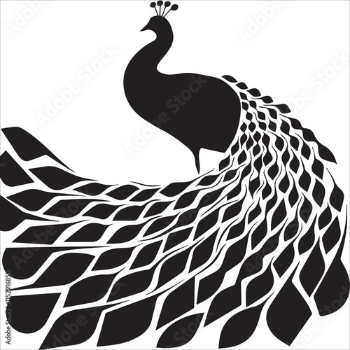 Classic Peacock Silhouette Artwork