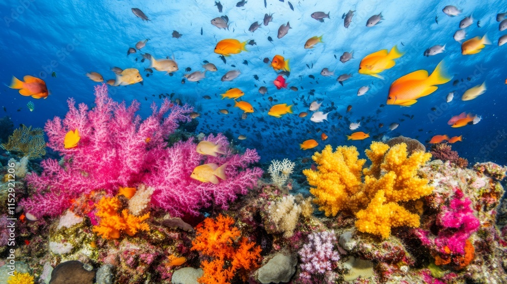 Fototapeta premium Vibrant Marine Reef with Diverse Species