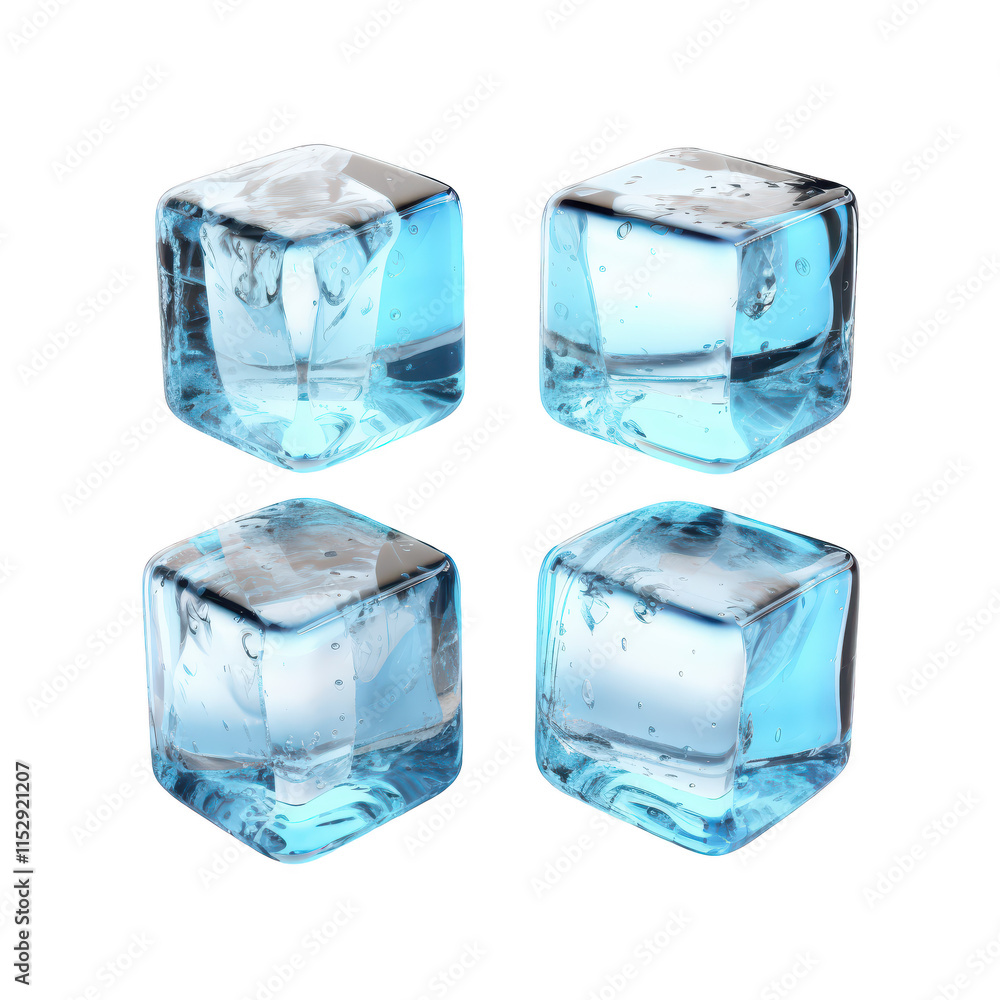 Flying Ice Cubes with isolated background Flying Ice Cubes with isolated background