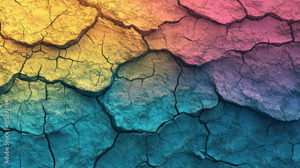An abstract representation of an eroded surface with a gradient that transitions from rich indigo at the top to aquamarine, blending into glowing golden yellow and culminating in radiant coral pink. An abstract representation of an eroded surface with a gradient that transitions from rich indigo at the top to aquamarine, blending into glowing golden yellow and culminating in radiant coral pink.