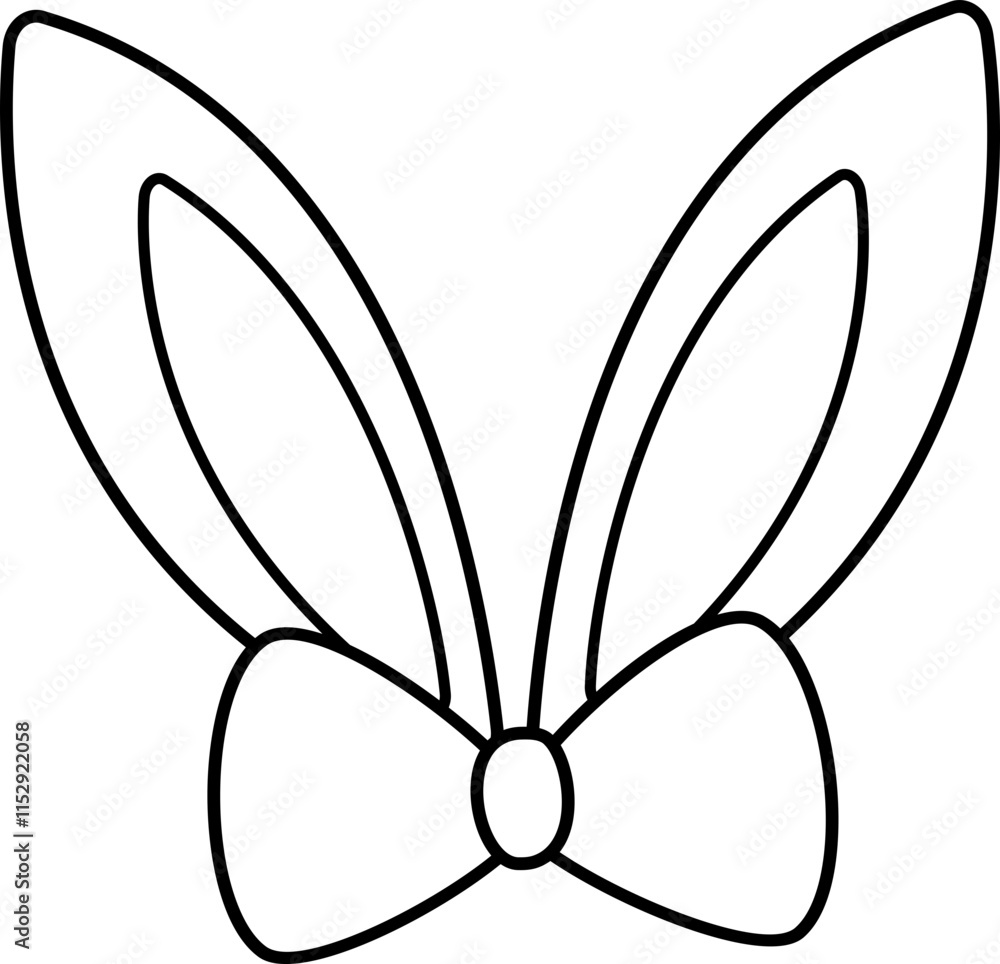 Isolated bunny ears and bow tie outline.
Cute rabbit ears coloring drawing.
Transparent background. Isolated bunny ears and bow tie outline.
Cute rabbit ears coloring drawing.
Transparent background.