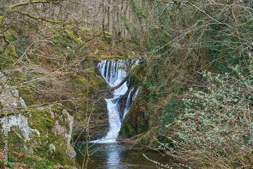 idyllic waterfall on the river Einion at Dyfi Furnace. photo