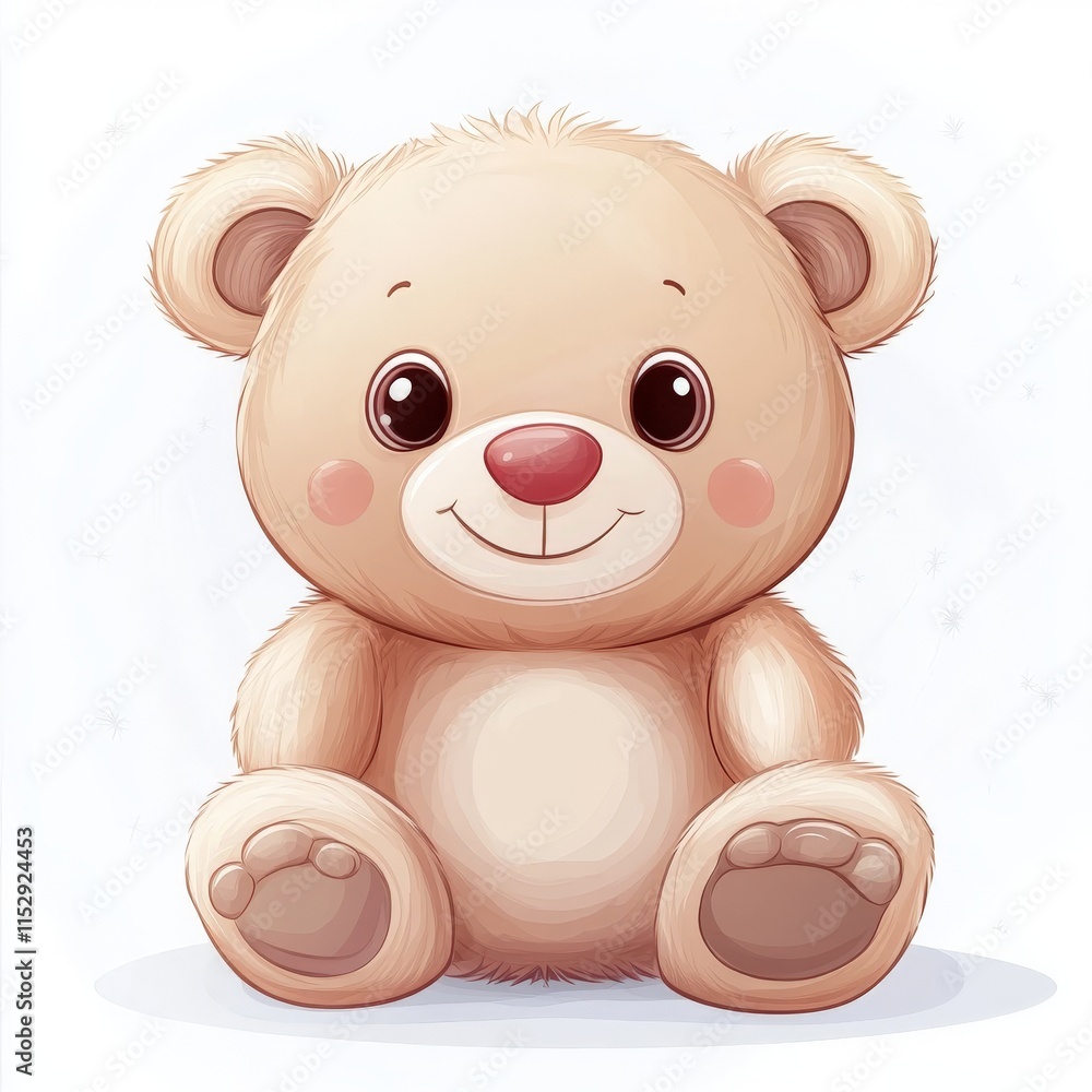 cute teddy bear sitting white background cute teddy bear sitting white background